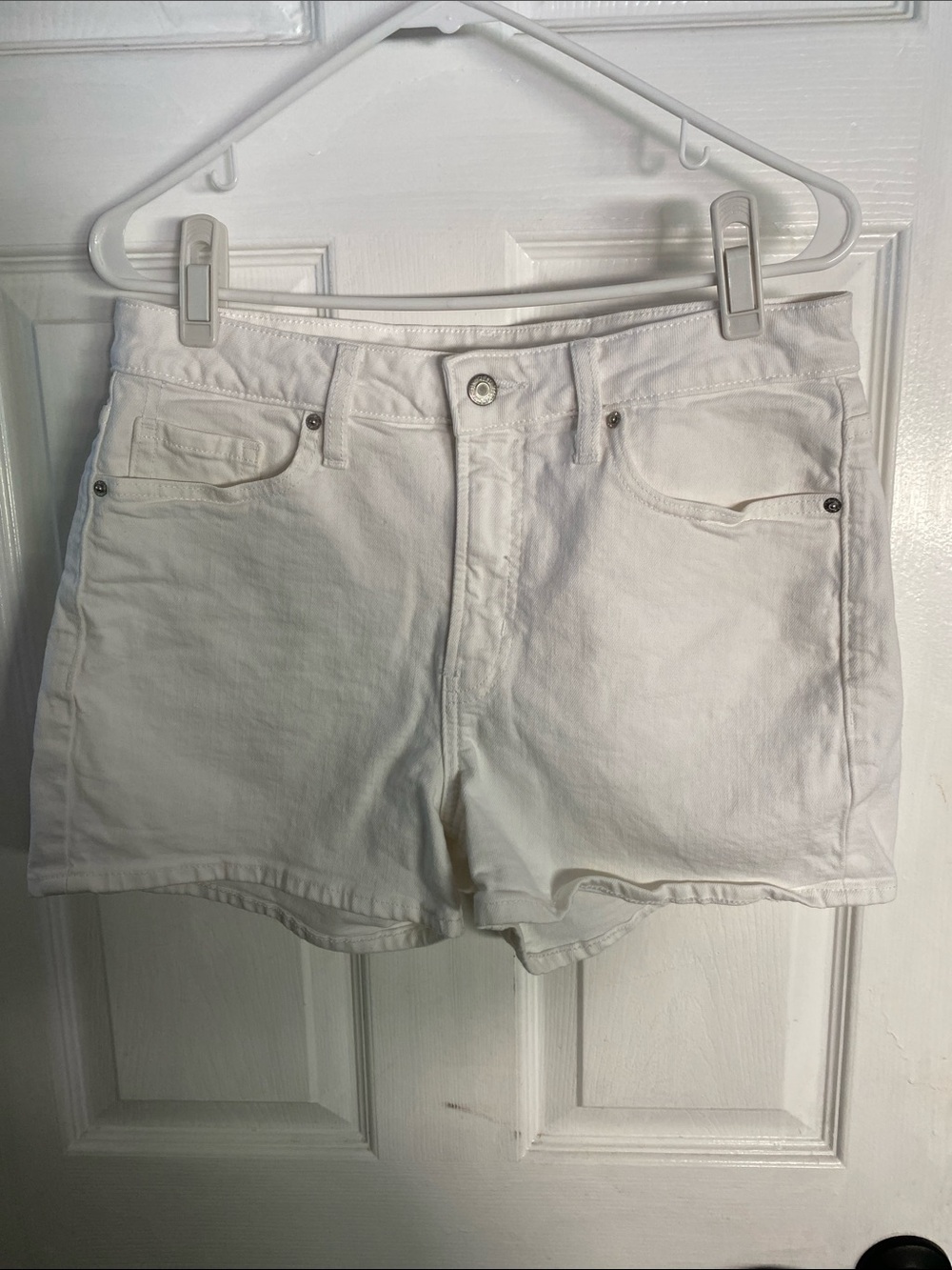 Old Navy White High-Rise Cotton Shorts